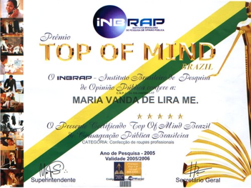 TOP OF MIND - Categoria: Confeco de Roupas Profissionais